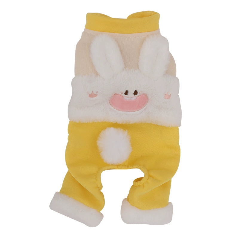 Cat Clothes Pet Four-Legged Clothes Fall and Winter Heattech Anti-Lint Jiafei into Cat Kittens Four-Legged Clothes Winter Clothes Hi Meng Rabbit Four-legged Clothes (Yellow)