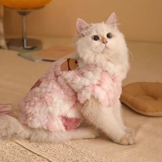 Cat Clothes Spring and Autumn Coat Thickened Heattech Anti-Lint Muppet German Cat Clothes Cute Pet Clothes Spring