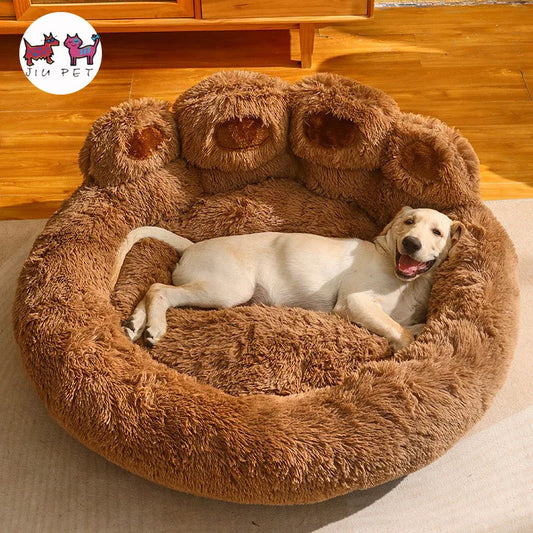 Cartoon Bear Paw Plush Pet Bed for Dogs