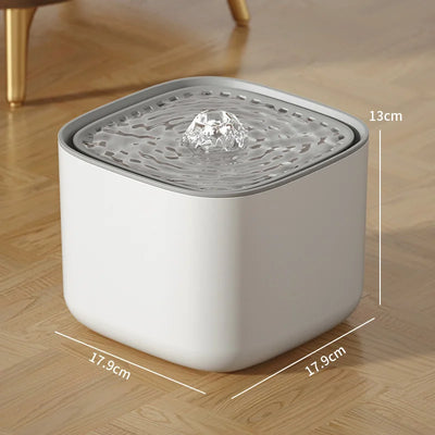 3L Whisper-Quiet Cat Water Fountain Dispenser USB White Regular 3L