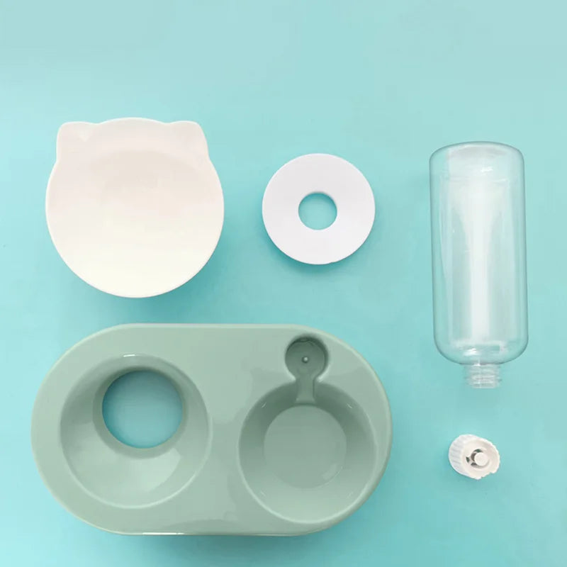 Automatic Pet Bowl with Water Bottle & Stand