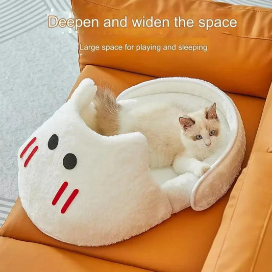 Cozy Winter Pet Slipper Bed for Cats & Dogs