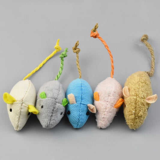 Furry Plush Cat Toys Mice Mouse Simulated Small Animals Funny Kitten Cats Playing Scratch Training Game Interactive Pet Supplies