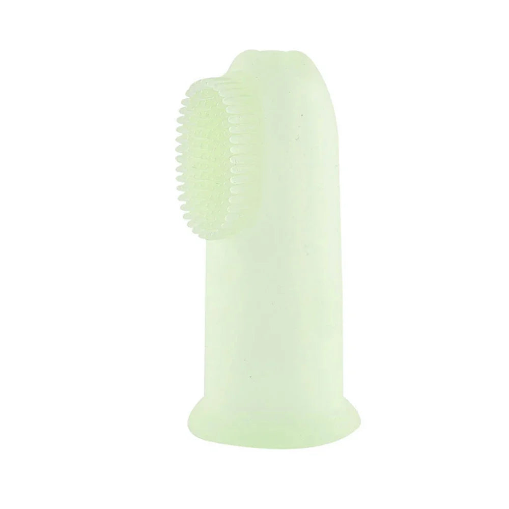 Dog Super Soft Pet Finger Toothbrush Teeth Cleaning Bad Breath Care Nontoxic Silicone Tooth Brush Tool Dog Cat Cleaning Supplies 1PC A-02