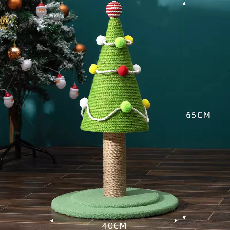 Christmas Cat Tree Tower with Scratching Post & Ball 40x65cm