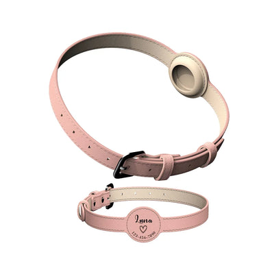 Personalized Pet Dog Collar Safety Anti-Lost Removable Pet Positioning Tracking Collar AirTag Dog Collar Outdoors Pet Supplies pink