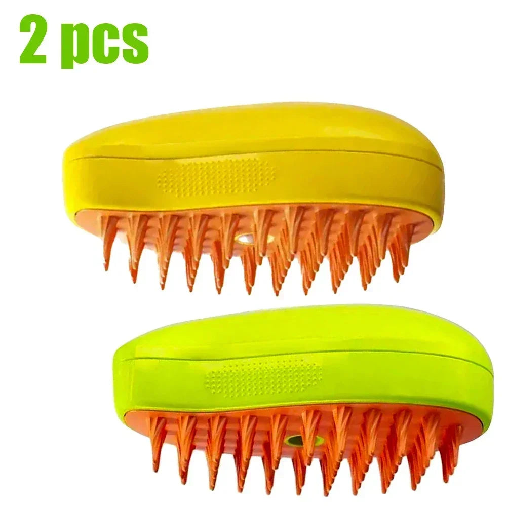 1~2pcs Steam Pet Brush 3-in-1 Massage Dog Steamy Brush Spray Beauty Tangled and Loose Hair Removal Cats Grooming Comb Dogs 2PC mixed Mango