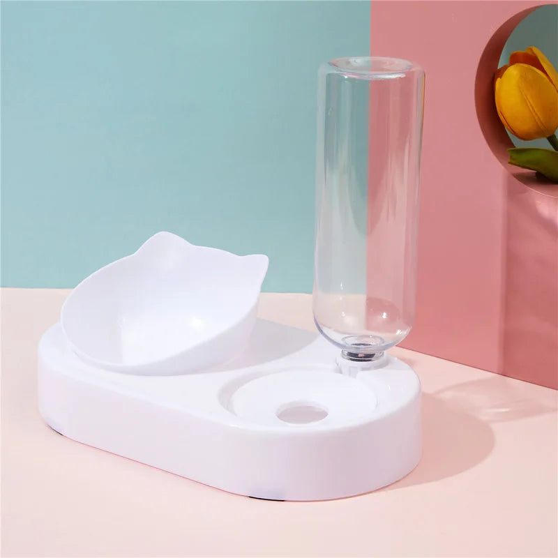 Automatic Pet Bowl with Water Bottle & Stand color a