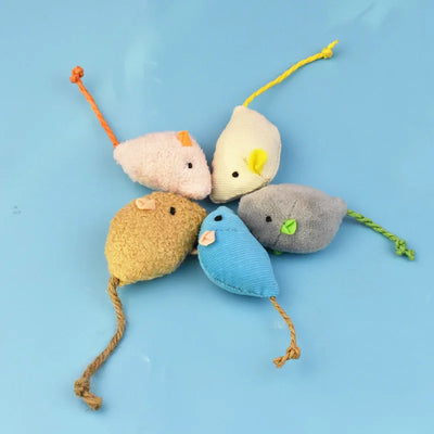 Furry Plush Cat Toys Mice Mouse Simulated Small Animals Funny Kitten Cats Playing Scratch Training Game Interactive Pet Supplies