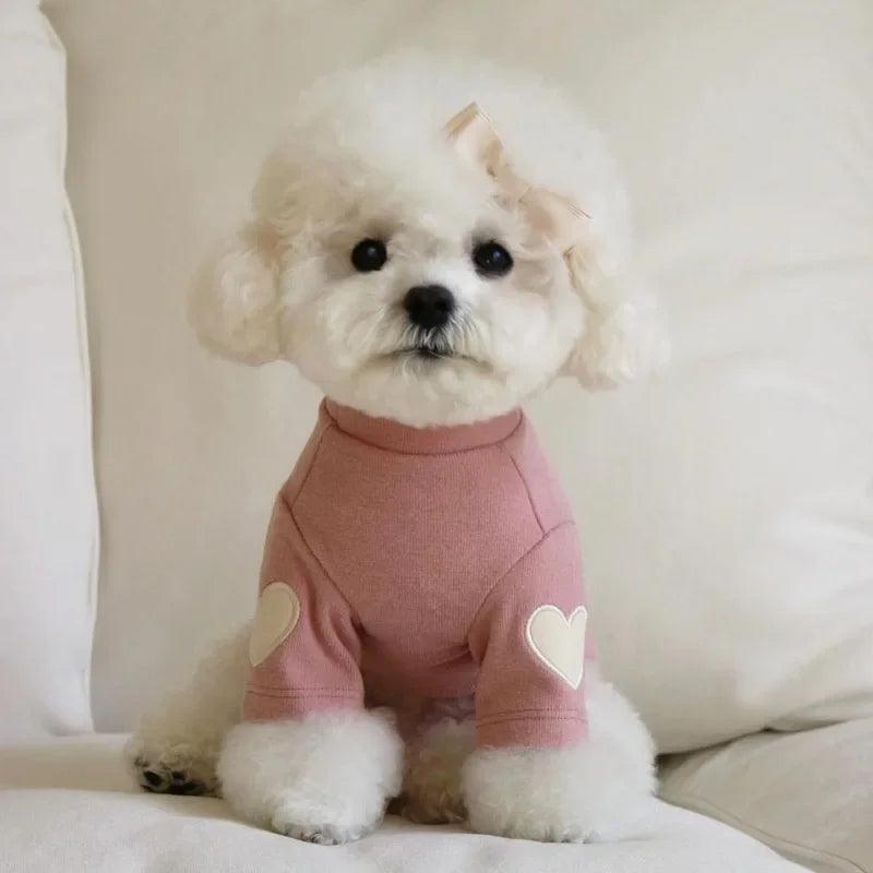 Adorable Warm Hoodie for Pets - Love Bear Design Pink