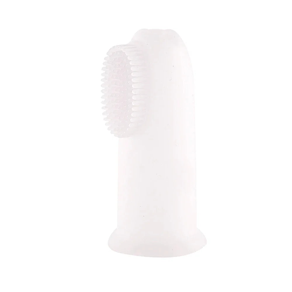 Dog Super Soft Pet Finger Toothbrush Teeth Cleaning Bad Breath Care Nontoxic Silicone Tooth Brush Tool Dog Cat Cleaning Supplies 1PC A-03