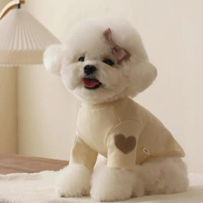 Adorable Warm Hoodie for Pets - Love Bear Design White