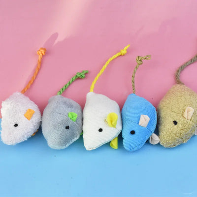 Furry Plush Cat Toys Mice Mouse Simulated Small Animals Funny Kitten Cats Playing Scratch Training Game Interactive Pet Supplies