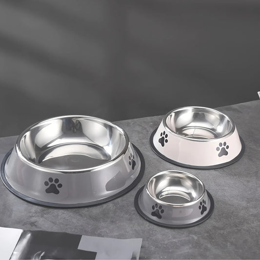 Durable Stainless Steel Pet Food Bowl - Anti-Fall
