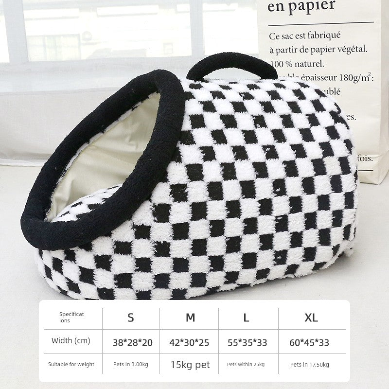 Kennel Winter Heattech All Year Round Neutral Dog House Semi-Enclosed Cat Nest Dog House Dog Bed Dog Mat Pet Supplies Black and White [Basic All Year Round General] Aviation Bag Nest