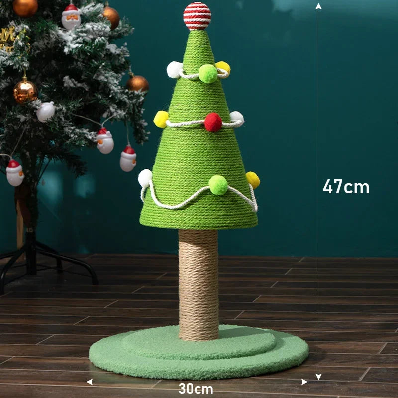Christmas Cat Tree Tower with Scratching Post & Ball 30x47cm