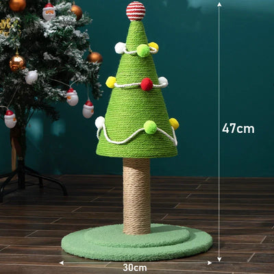 Christmas Cat Tree Tower with Scratching Post & Ball 30x47cm