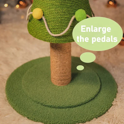Christmas Cat Tree Tower with Scratching Post & Ball